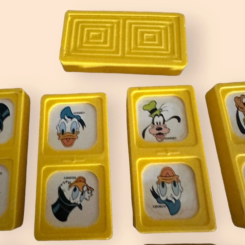 Vintage Golden Disney's Mickey and Friends Dominoes Game Set 25 Pieces